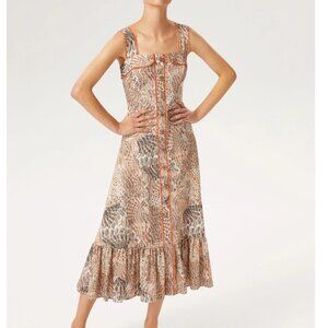 Brown and Cream Exquise Anthropologie Maxi Dress Size XL
